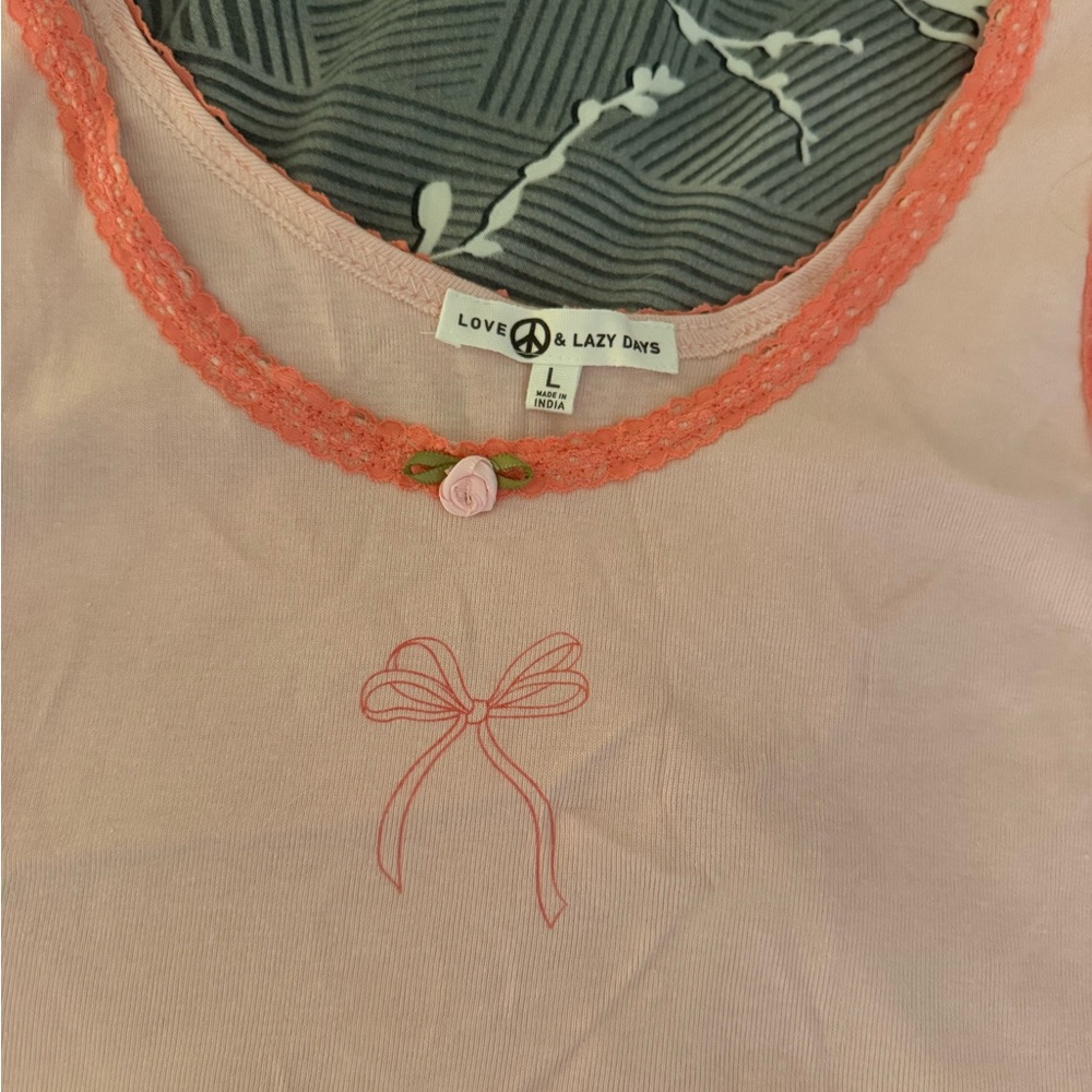 Pink Bow-Patterned Sleepwear Set - Picture 3 of 3